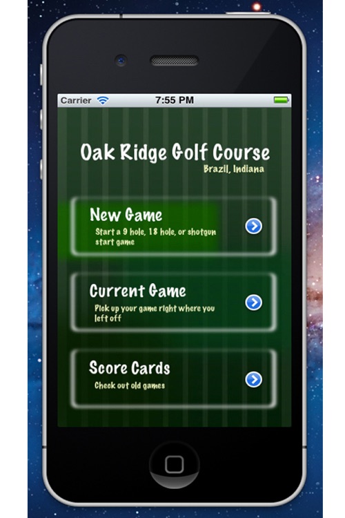 Oak Ridge Golf Scorecard