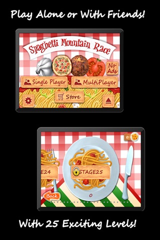 Spaghetti Mountain Race 2 - Crazy Fun Flying Food Race Game screenshot 2