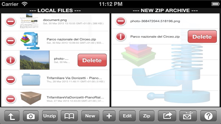 unzip + zip & send