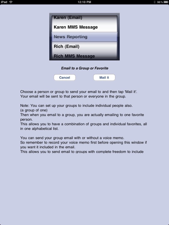 Say it & Mail it Pro Recorder for iPad