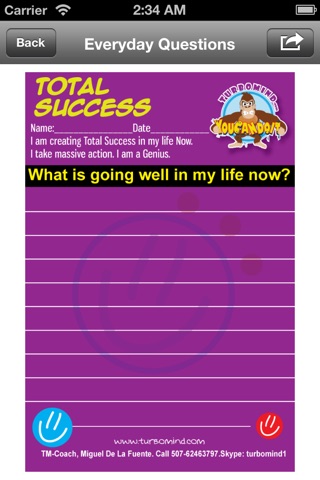 TURBOMIND-"Total Success", coaching screenshot 2