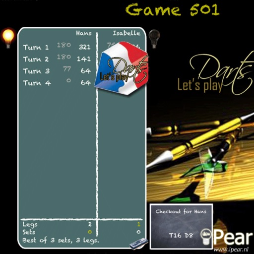 Let's Play Darts Scorekeeper Free HD