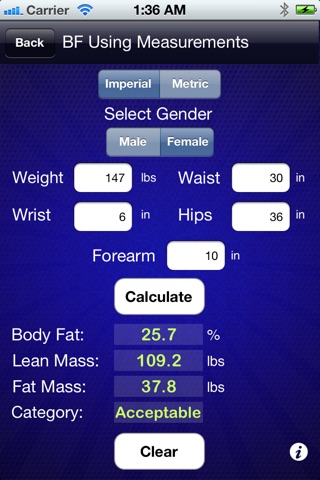 Body Fat - Calculator screenshot 2