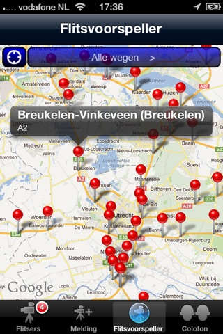 iFlits | actueel overzicht van snelheidscontroles op het Nederlandse rijkswegennet screenshot 3