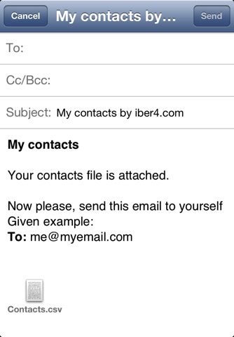 Save Contacts Email CSV screenshot 2