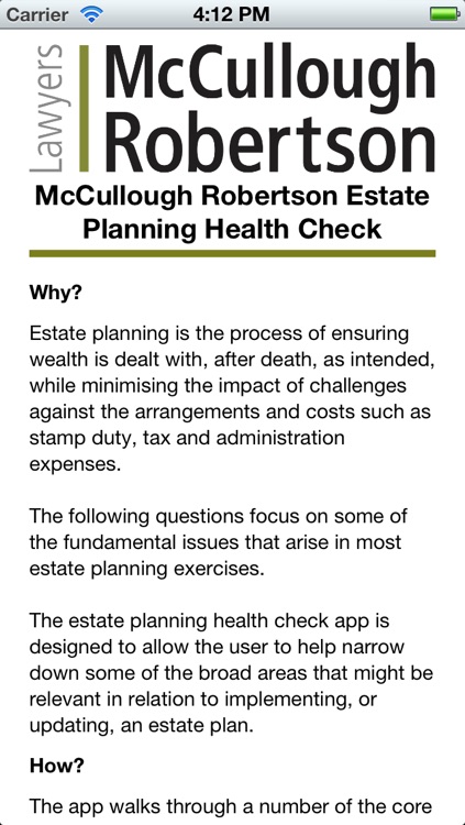 McCullough Robertson Estate Planning Health Check
