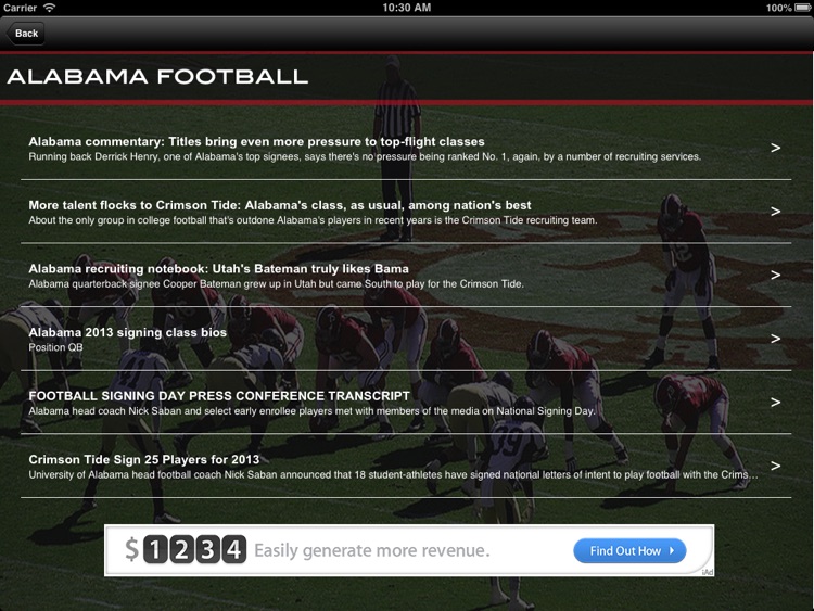 2013 Alabama Football Guide for iPad