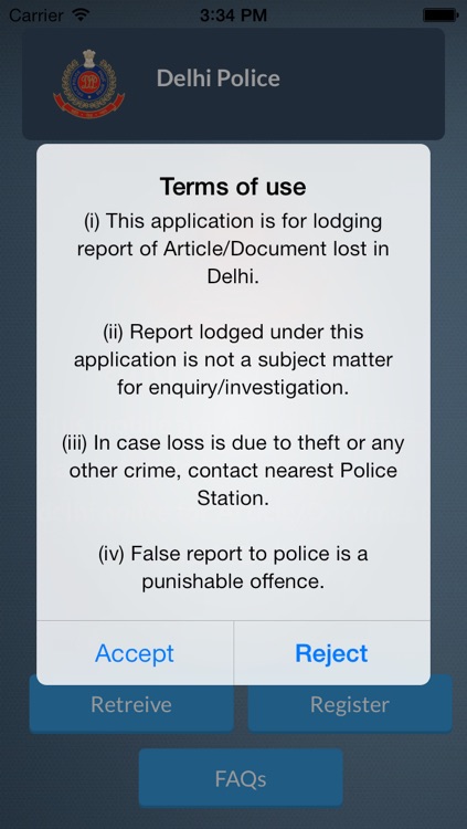 Delhi Police Lost Report