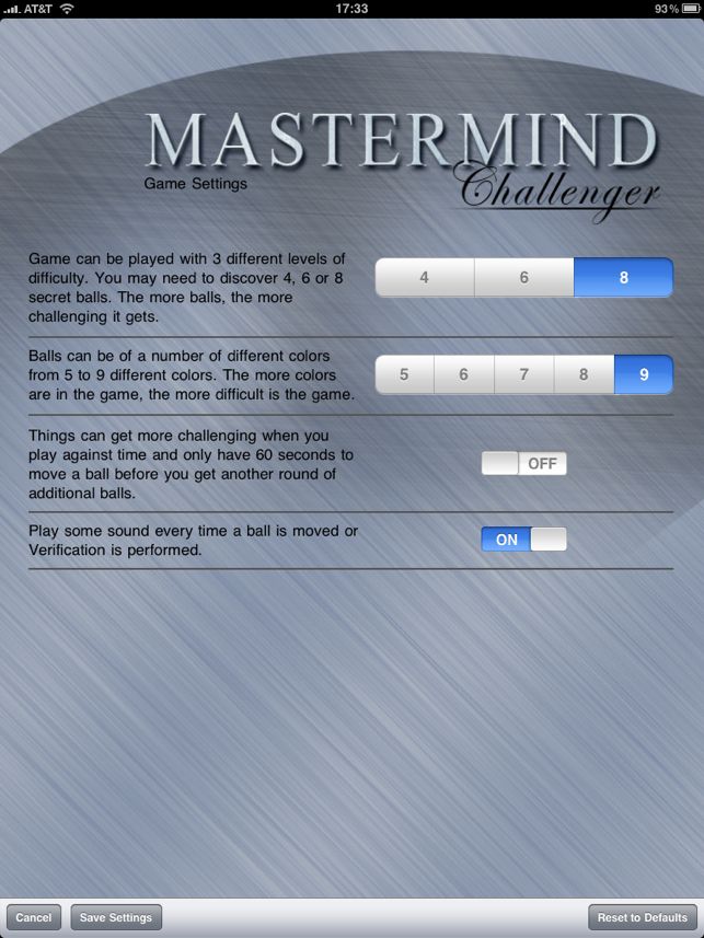 MasterMind Challenger for iPAD(圖4)-速報App