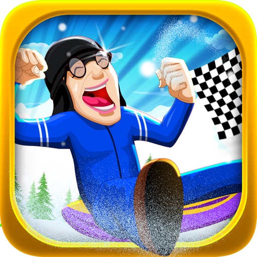 Blue Lightnings Sled Race -  Downhill racing game in the snowy mountain icon