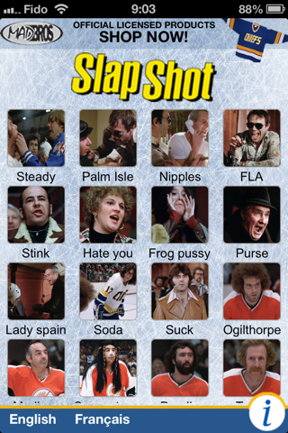 SlapShot movie quotes - audio clips soundboard screenshot 2