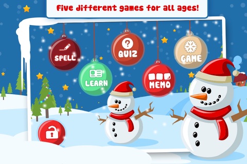 Christmas Time for Preschool Kids - 5in1 Educational Game by ABC BABY - Learn Xmas Words with Spelling, Train Memory and Sing Merry Song screenshot 2