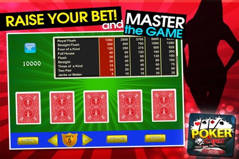 Poker Eyes Free - Open Face Videopoker screenshot 2