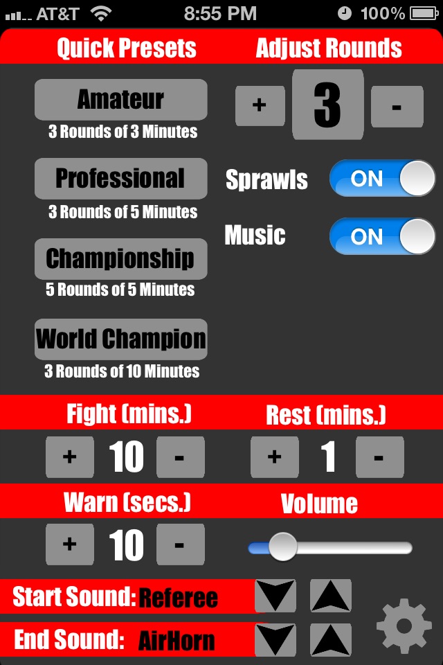 MMA Timer Lite - Free Mixed Martial Arts Round Interval Timer screenshot 3