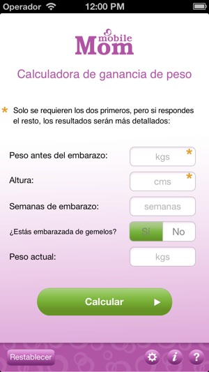 Calculadora De Peso Del Embarazo Y Aumento De Peso Del