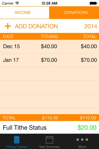 Full Tithe - LDS Tithing Tracker screenshot 2