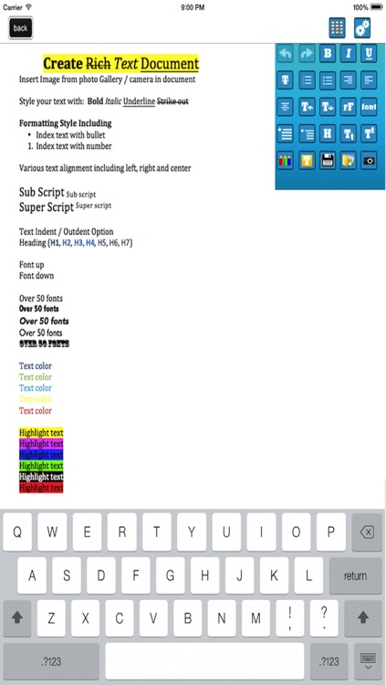 Document Processor - Create & Edit Rich Text Documents and PDF for iPhone and iPad