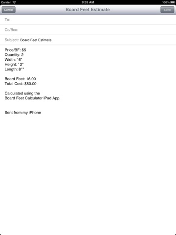 Board Feet Calculator for iPad screenshot 2
