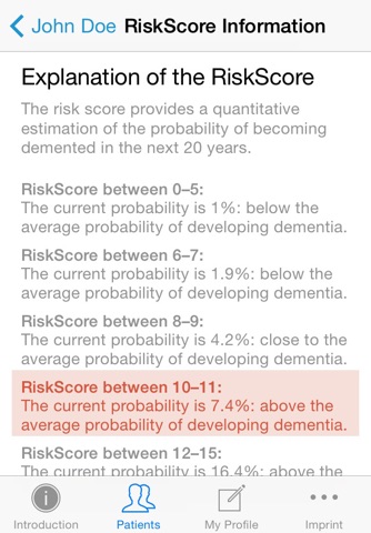 CAIDE Risk Score App screenshot 2