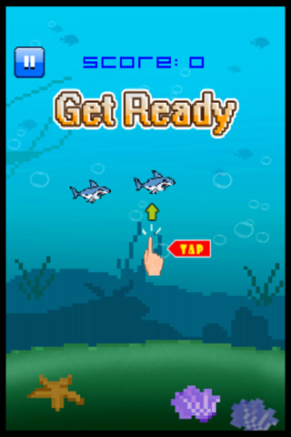 Flying Jumpy Shark - Flapping Bird Fish Wings Flyer screenshot 2