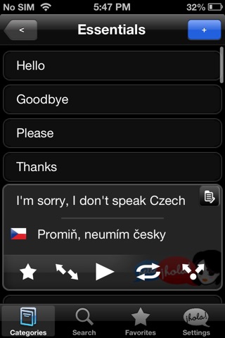 Lingopal Czech LITE - talking phrasebook screenshot 2