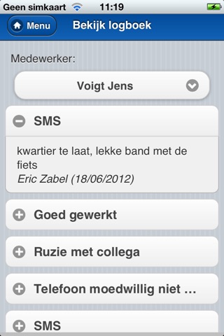 e-OK Logboek screenshot 3