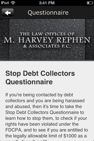 M. Harvey Rephen & Associates, P.C. screenshot 2