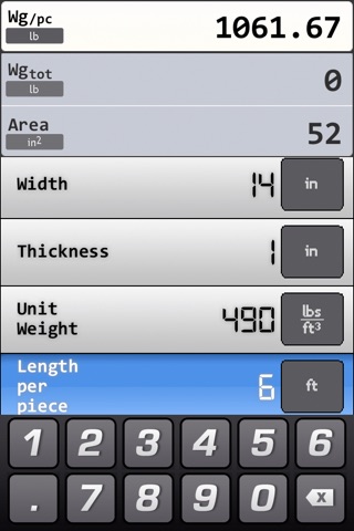 Metals and Materials Weight Calculator screenshot 2