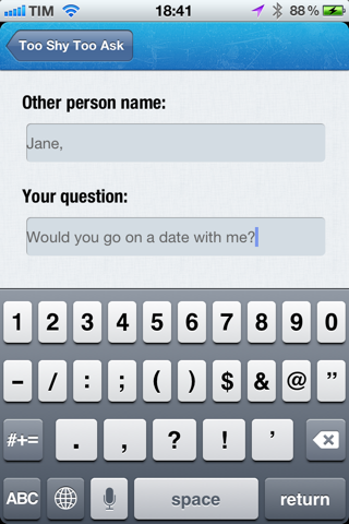 Too Shy To Ask - Question/Answer quiz for Shy or Timidity Boys or Girls! Find a Date NOW! Imediate dating! screenshot 2