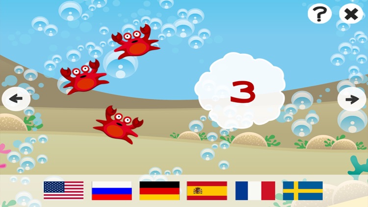 Ocean Counting Game for Children: Learn to count the numbers 1-20 in 7 languages