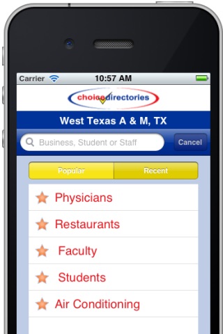 WTAMU Directory screenshot 2