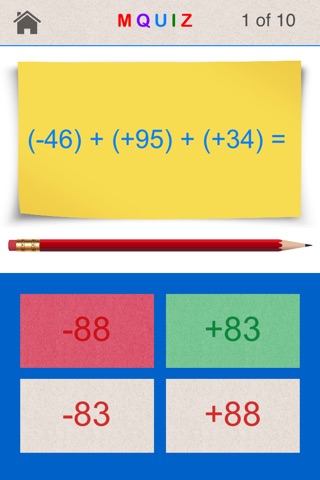 MQuiz Integer Addition - Adding Positive and Negative Integers - Math Quiz screenshot 3