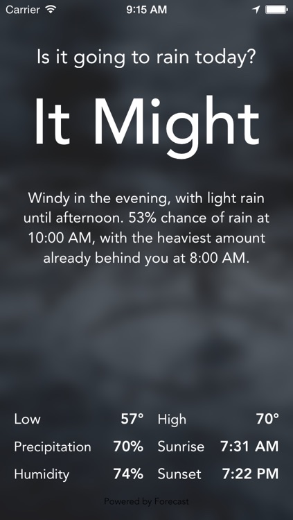 Rain? - Is it going to rain today?
