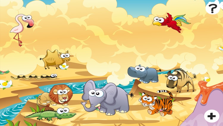 Savannah counting game for children: Learn to count the numbers 1-10 with safari animals