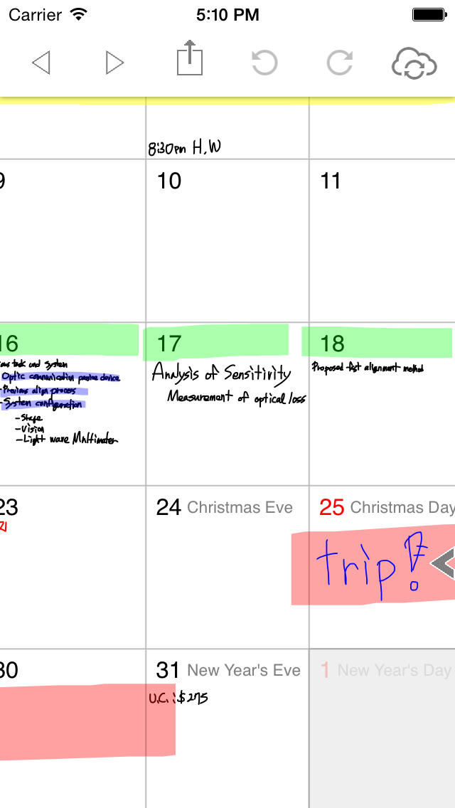 ポリカレンダー 2014 - スケジュールと手書き -のスクリーンショット1 ポリカレンダー 2014 - スケジュールと手書き -のスクリーンショット1