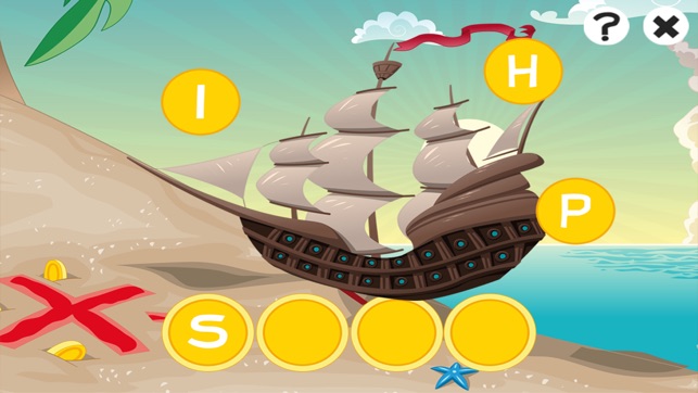 農行海盜！兒童遊戲： 學習 寫文字，並與海盜，船長，鸚鵡，百寶箱，鱷魚和船舶在海洋中的字母。免費，新，學習，幼兒園，學前(圖2)-速報App