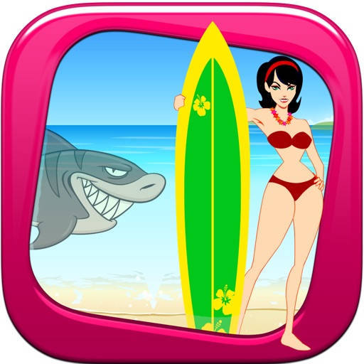 Bikini Beach Shark Jump Escape Icon