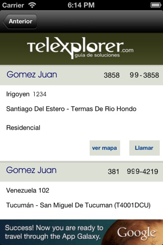Telexplorer - Guia telefonica Argentina screenshot 2