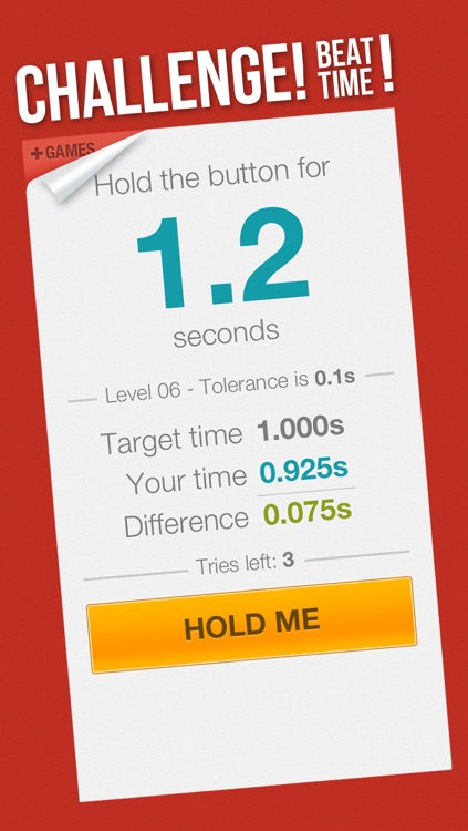 Hold a Second - Reaction Time Challenge Game