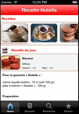Recette Nutella screenshot 2