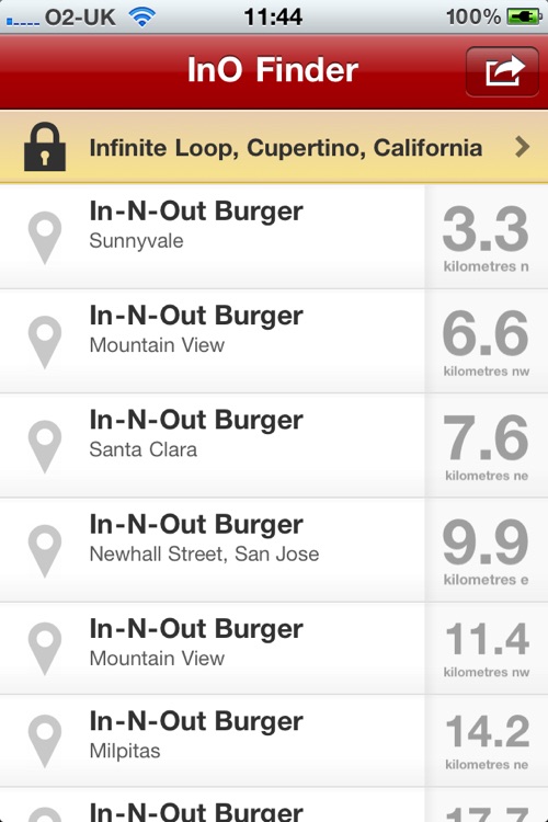 InO Finder - Find your nearest In-n-Out Burger