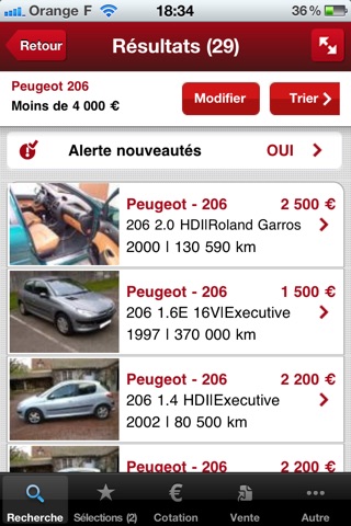 Auto et moto d' occasion : AnnoncesJaunes.fr screenshot 2