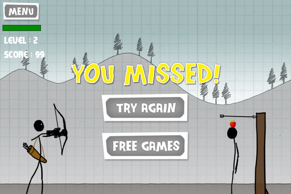 Stickman Apple Shooting Showdown - Free Bow and Arrow Fun Doodle Skill Game screenshot 3