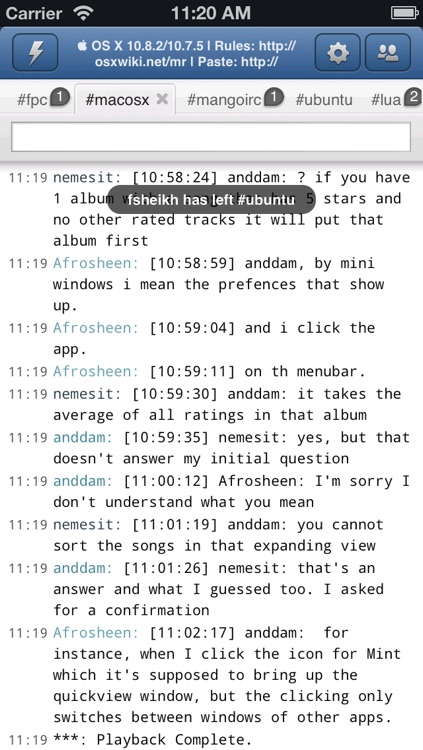 Mango IRC - Chat client
