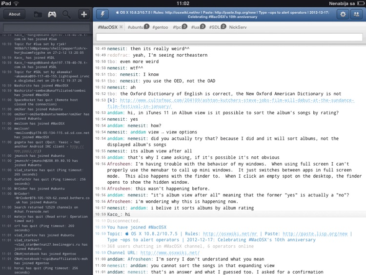 Mango IRC HD - Chat client