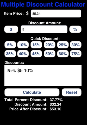 Multiple Discount Calculator screenshot 3