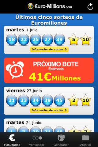 Resultados de EuroMillones screenshot 2