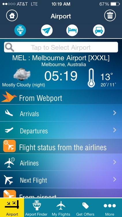 Melbourne Airport - Flight Tracker