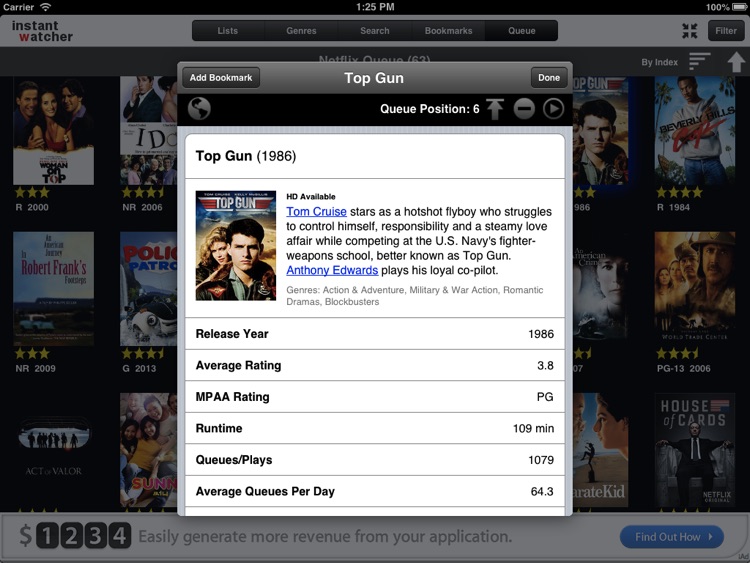 InstantWatcher  -- for iPad