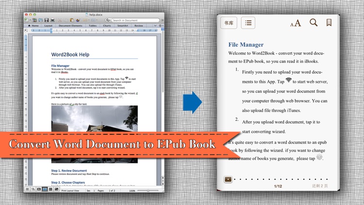 Doc2Book - Convert .docx & .doc (Microsoft office word document) to iBook epub book